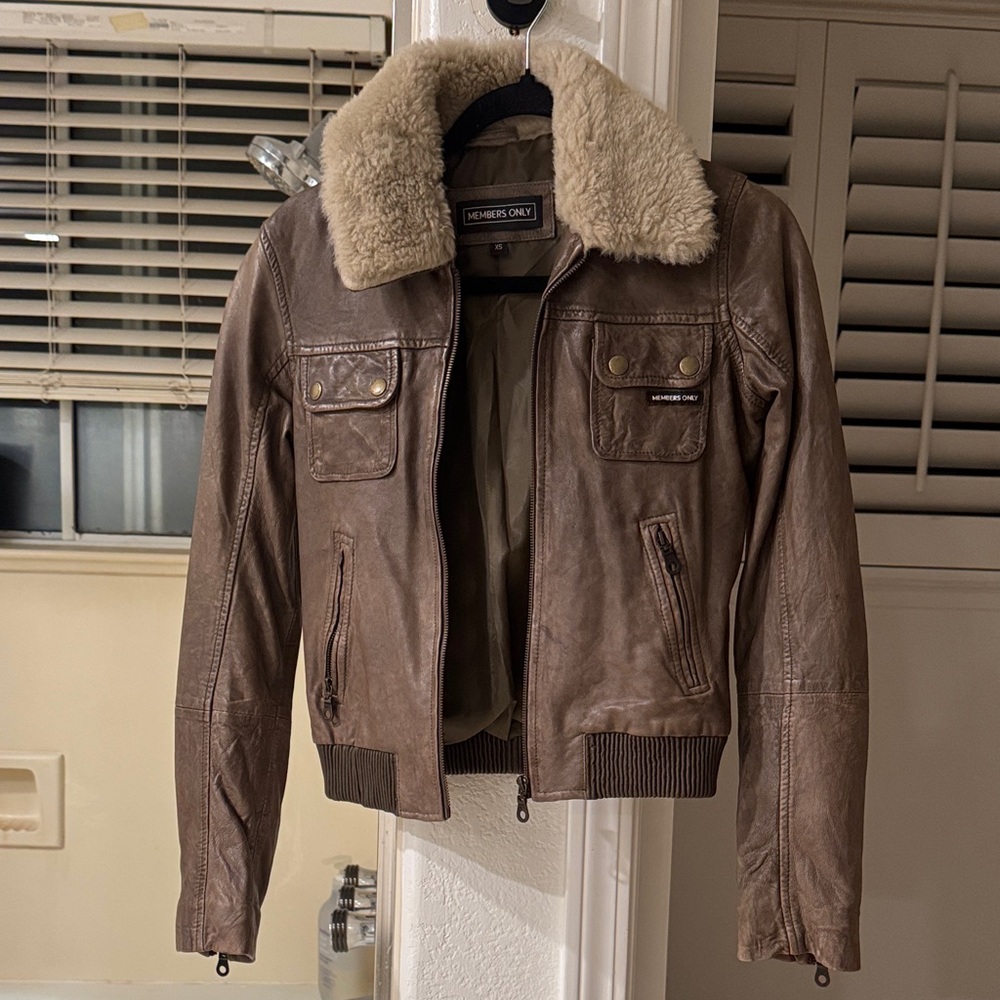 Members only leather bomber jacket